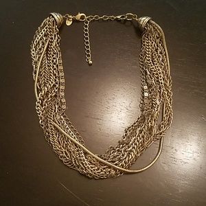 Lia Sophia Kiam Family multi layer gold necklace.